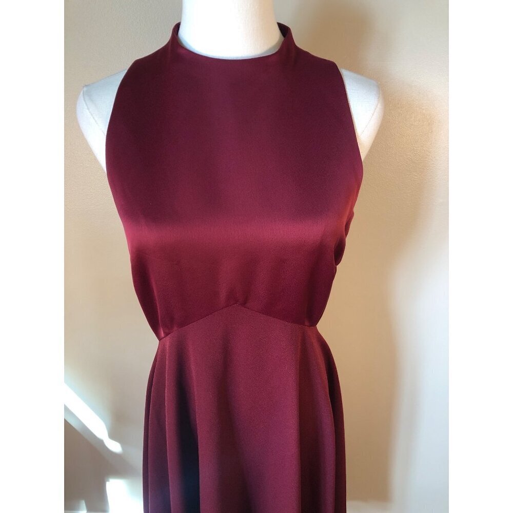 Ted Baker London High Low Burgundy Kandal Dress Size 3 - Picture 5 of 13